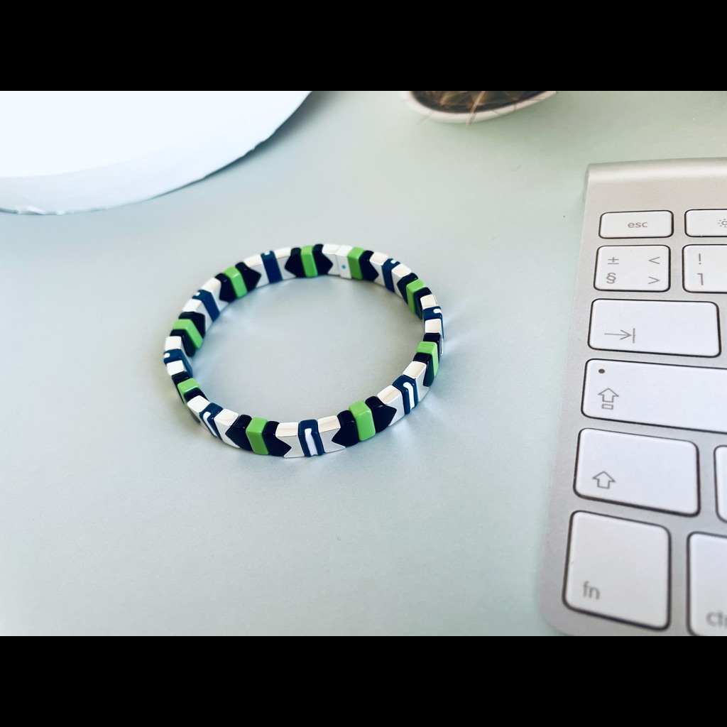 Roxanne Assoulin Silver & Green Bracelet